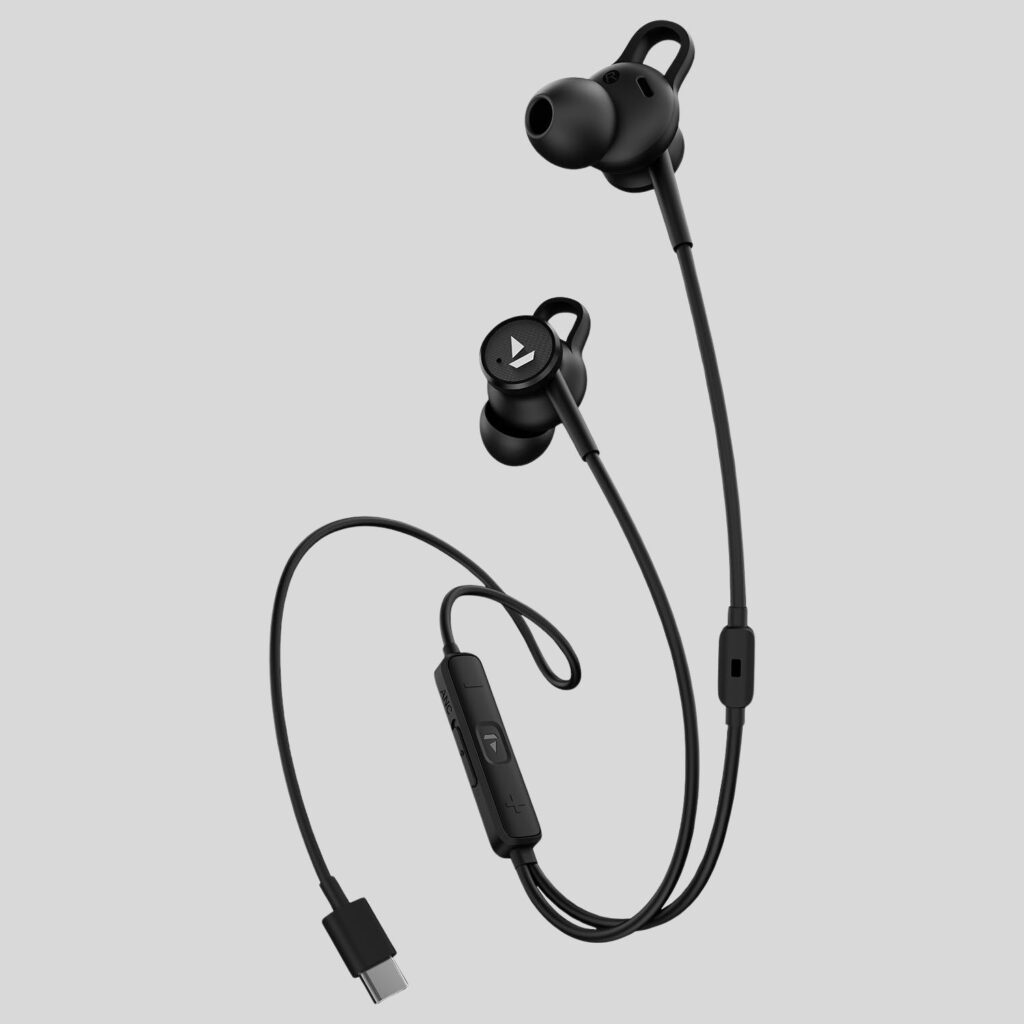 boat bassheads 122 ANC wired earphones type-c